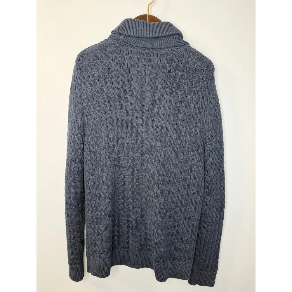 Banana Republic Cable-Knit Shawl-Collar Cardigan Blue Sz L